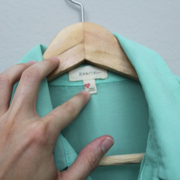 Three Hearts Seafoam Button Down Tank - Picture 4 of 4